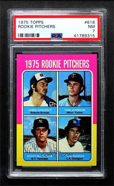 1975 Topps - [Base] #618 - 1975 Rookie Pitchers - Jamie Easterly, Tom Johnson, Scott McGregor, Rick Rhoden [PSA 7 NM]