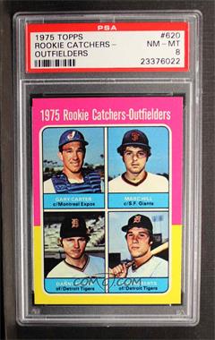 1975 Topps - [Base] #620 - 1975 Rookie Catchers-Outfielders - Gary Carter, Marc Hill, Dan Meyer, Leon Roberts [PSA 8 NM‑MT]