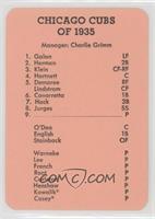 1935 Chicago Cubs (Lineup Card)