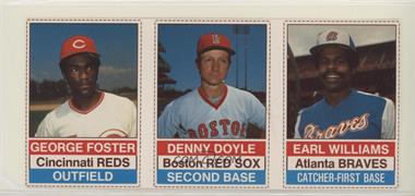 1976 Hostess All-Star Team - Triple Panels #106-108 - George Foster, Denny Doyle, Earl Williams (Brown Back)
