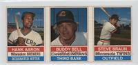 Hank Aaron, Buddy Bell, Steve Braun (Black Back)