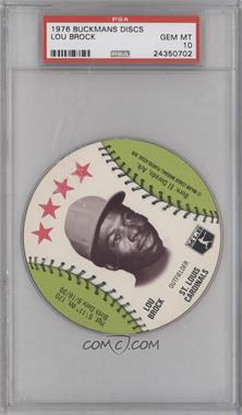 1976 MSA Discs - [Base] - Buckmans #_LOBR - Lou Brock [PSA 10 GEM MT]