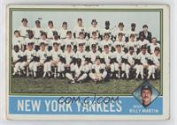 Team Checklist - New York Yankees Team, Billy Martin [Poor to Fair]