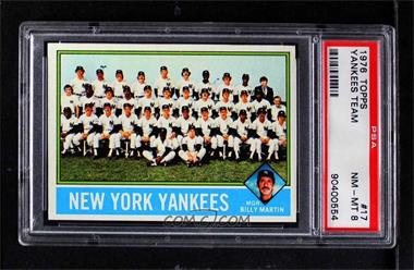 1976 Topps - [Base] #17 - Team Checklist - New York Yankees Team, Billy Martin [PSA 8 NM‑MT]