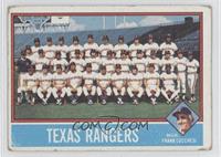 Team Checklist - Texas Rangers Team, Frank Luchessi [Good to VG‑…