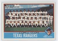 Team Checklist - Texas Rangers Team, Frank Luchessi