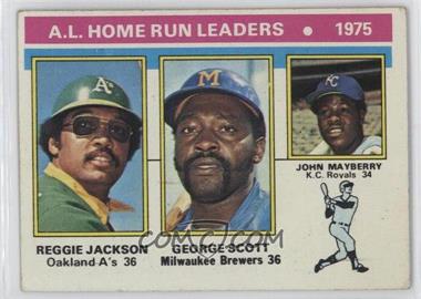 1976 Topps - [Base] #194 - League Leaders - Reggie Jackson, George Scott, John Mayberry [Good to VG‑EX]