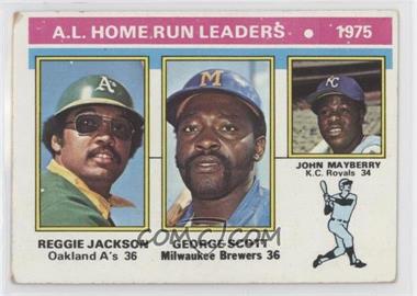 1976 Topps - [Base] #194 - League Leaders - Reggie Jackson, George Scott, John Mayberry [Good to VG‑EX]