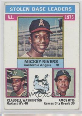1976 Topps - [Base] #198 - League Leaders - Mickey Rivers, Claudell Washington, Amos Otis [Good to VG‑EX]