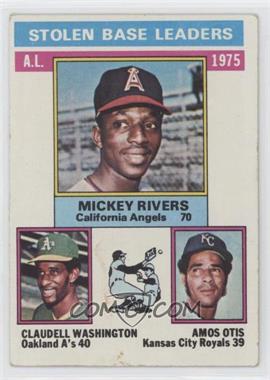 1976 Topps - [Base] #198 - League Leaders - Mickey Rivers, Claudell Washington, Amos Otis [Good to VG‑EX]