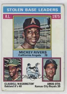 1976 Topps - [Base] #198 - League Leaders - Mickey Rivers, Claudell Washington, Amos Otis [Good to VG‑EX]