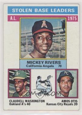 1976 Topps - [Base] #198 - League Leaders - Mickey Rivers, Claudell Washington, Amos Otis [Good to VG‑EX]