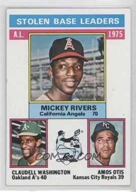 1976 Topps - [Base] #198 - League Leaders - Mickey Rivers, Claudell Washington, Amos Otis [Good to VG‑EX]