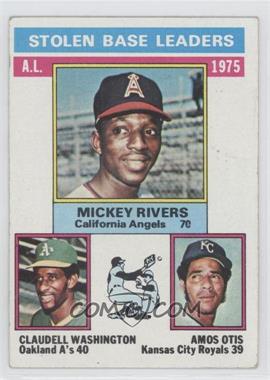 1976 Topps - [Base] #198 - League Leaders - Mickey Rivers, Claudell Washington, Amos Otis [Good to VG‑EX]