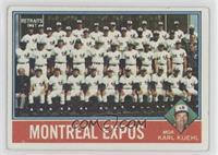 Team Checklist - Montreal Expos Team, Karl Kuehl [Poor to Fair]