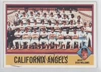 Team Checklist - California Angels, Dick Williams [Good to VG‑E…