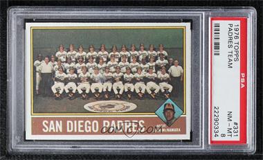 1976 Topps - [Base] #331 - Team Checklist - San Diego Padres, John McNamara [PSA 8 NM‑MT]