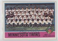 Team Checklist - Minnesota Twins, Gene Mauch [Good to VG‑EX]