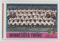 Team Checklist - Minnesota Twins, Gene Mauch [Good to VG‑EX]