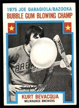 1976 Topps - [Base] #564 - Bubble Gum Blowing Champ - Kurt Bevacqua [VG EX]