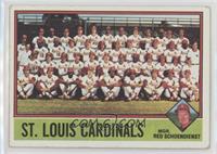 Team Checklist - St. Louis Cardinals, Red Schoendienst [Poor to Fair]