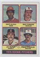 1976 Rookie Pitchers - Santo Alcala, Mike Flanagan, Joe Pactwa, Pablo Torrealba…