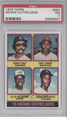 1976 Topps - [Base] #590 - '76 Rookie Outfielders - Henry Cruz, Chet Lemon, Ellis Valentine, Terry Whitfield [PSA 7 NM]