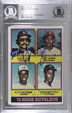 1976 Topps - [Base] #590 - '76 Rookie Outfielders - Henry Cruz, Chet Lemon, Ellis Valentine, Terry Whitfield [BAS Authentic]