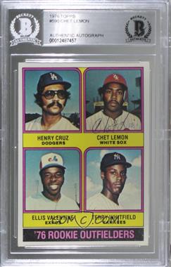 1976 Topps - [Base] #590 - '76 Rookie Outfielders - Henry Cruz, Chet Lemon, Ellis Valentine, Terry Whitfield [BAS Authentic]
