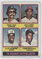 '76 Rookie Outfielders - Henry Cruz, Chet Lemon, Ellis Valentine, Terry Whitfie…