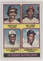 '76 Rookie Outfielders - Henry Cruz, Chet Lemon, Ellis Valentine, Terry Whitfie…