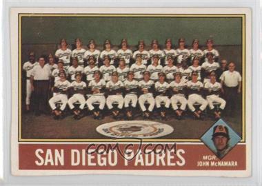 1976 Topps Team Checklists Sheet - Cut Singles #331 - Team Checklist - San Diego Padres, John McNamara