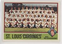 Team Checklist - St. Louis Cardinals Team, Red Schoendienst