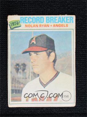 1977-78 Venezuelan Baseball Stickers - [Base] #158 - Nolan Ryan [Poor to Fair]