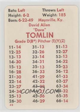 1977 APBA Baseball 1976 Season - [Base] #_DATO - Dave Tomlin