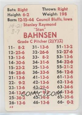 1977 APBA Baseball 1976 Season - [Base] #_STBA - Stan Bahnsen [Poor to Fair]