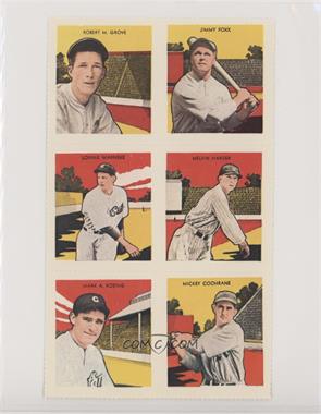 1977 Dover Classic Baseball Cards Reprints - [Base] - Panels #GFWHKC - Jimmie Foxx, Lon Warneke, Mel Harder, Mark Koenig, Mickey Cochrane, Lefty Grove (Robert Grove is Better Known as Lefty)