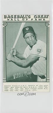 1977 Renata Galasso Exhibits Baseball's Great Hall of Fame Reprints - [Base] - Green Ink #_WIMA - Willie Mays [Poor to Fair]