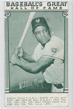 1977 Renata Galasso Exhibits Baseball's Great Hall of Fame Reprints - [Base] - Green Ink #_WIMA - Willie Mays [Poor to Fair]