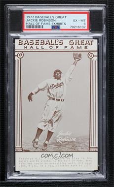 1977 Renata Galasso Exhibits Baseball's Great Hall of Fame Reprints - [Base] - Sepia Ink #_JARO - Jackie Robinson [PSA 6 EX‑MT]