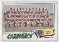 St. Louis Cardinals Team Checklist (Vern Rapp) [Good to VG‑EX]