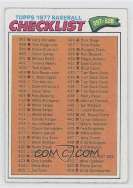 1977 Topps - [Base] #451 - Checklist - Cards 397-528 [Poor to Fair]