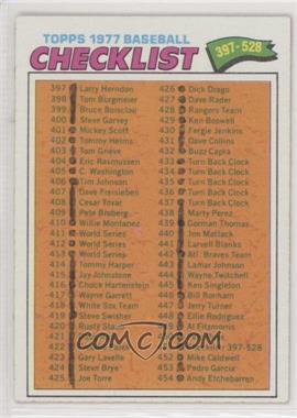 1977 Topps - [Base] #451 - Checklist - Cards 397-528 [Poor to Fair]