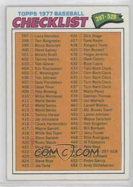 1977 Topps - [Base] #451 - Checklist - Cards 397-528 [Poor to Fair]