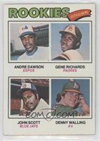 Rookie Outfielders - Andre Dawson, Gene Richards, John Scott, Denny Walling