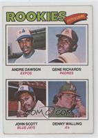 Rookie Outfielders - Andre Dawson, Gene Richards, John Scott, Denny Walling