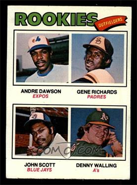 1977 Topps - [Base] #473 - Rookie Outfielders - Andre Dawson, Gene Richards, John Scott, Denny Walling [EX]