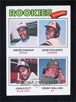 Rookie Outfielders - Andre Dawson, Gene Richards, John Scott, Denny Walling