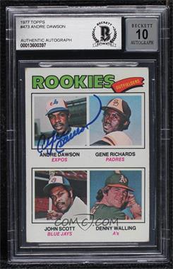 1977 Topps - [Base] #473 - Rookie Outfielders - Andre Dawson, Gene Richards, John Scott, Denny Walling [BAS 10 Pristine]