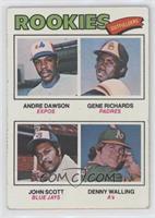 Rookie Outfielders - Andre Dawson, Gene Richards, John Scott, Denny Walling [Po…